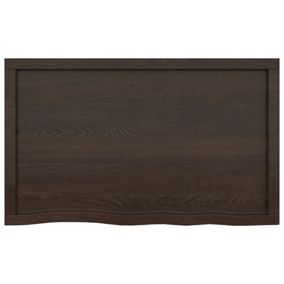 vidaXL Encimera de baño madera tratada marrón oscuro 100x60x(2-6) cm