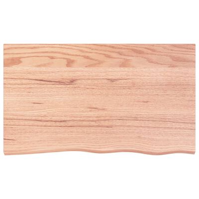 vidaXL Tablero mesa madera roble tratada marrón claro 100x60x(2-6) cm