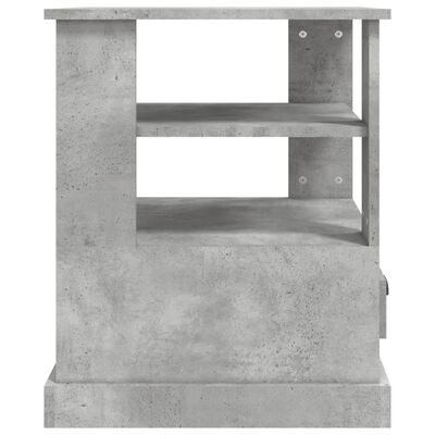 vidaXL Mesa auxiliar madera contrachapada gris hormigón 50x50x60 cm