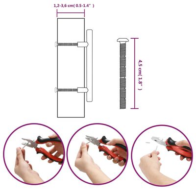 vidaXL Tiradores para armarios 10 uds acero inoxidable plateado 96 mm