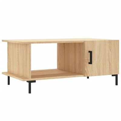 vidaXL Mesa de centro madera contrachapada roble Sonoma 90x50x40 cm