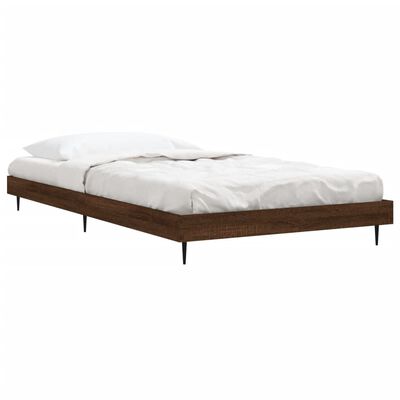 vidaXL Estructura de cama sin colchón madera marrón roble 90x200 cm