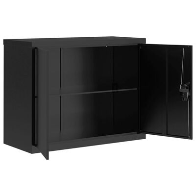 vidaXL Armario archivador de acero negro 90x40x110 cm