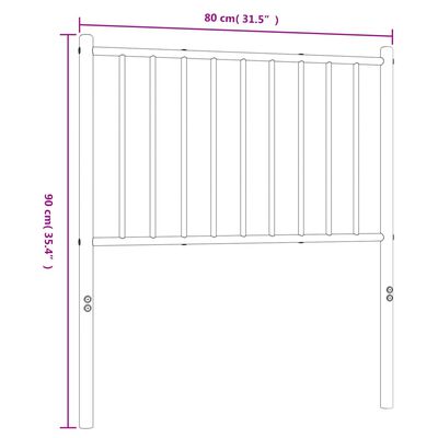 vidaXL Cabecero de metal negro 75 cm