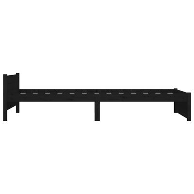 vidaXL Estructura de cama madera maciza individual negra 75x190 cm