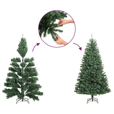 vidaXL Medio árbol de Navidad artificial con soporte PET dorado 120 cm