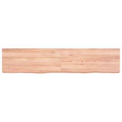 vidaXL Encimera baño madera maciza tratada marrón claro 140x30x(2-6)cm