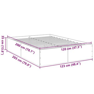 vidaXL Estructura de cama madera de ingeniería marrón roble 120x200 cm