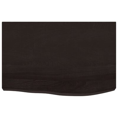 vidaXL Encimera baño madera maciza tratada marrón oscuro 60x50x(2-4)cm