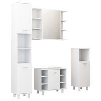 vidaXL Juego de muebles de baño 4 pzas madera de ingeniería blanco