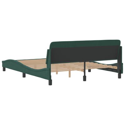 vidaXL Estructura cama con cabecero terciopelo verde oscuro 160x200 cm