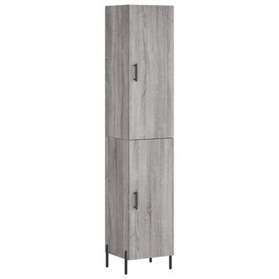 vidaXL Aparador alto madera contrachapada gris Sonoma 34,5x34x180 cm