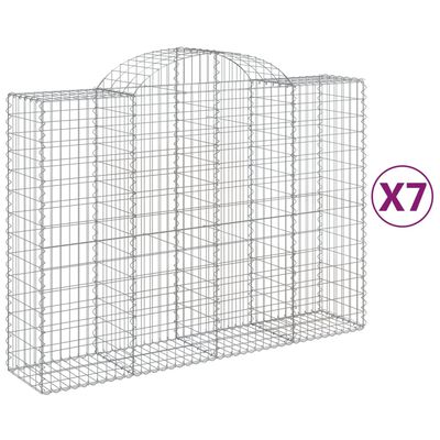 vidaXL Cestas gaviones 7 uds forma de arco hierro 200x50x140/160 cm