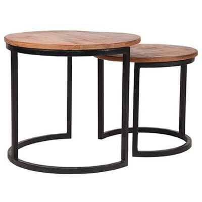 LABEL51 Juego de mesas de centro 2 piezas Duo madera/negro