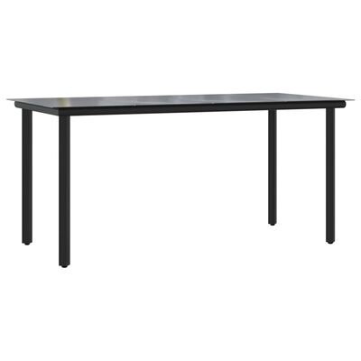 vidaXL Juego de comedor de jardín 5 piezas con cojines negro