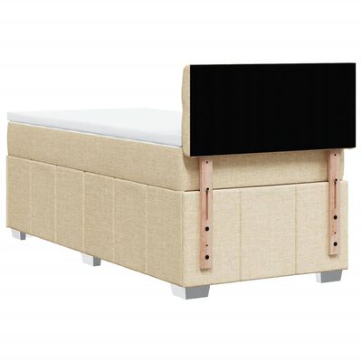 vidaXL Cama box spring con colchón tela color crema 90x190 cm