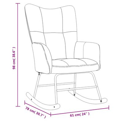 vidaXL Silla mecedora con reposapiés terciopelo marrón