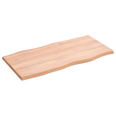 vidaXL Tablero mesa madera tratada roble borde natural 80x40x2 cm