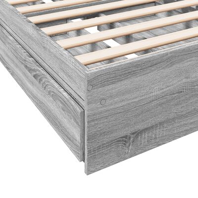 vidaXL Cama con cajones madera de ingeniería gris Sonoma 75x190 cm