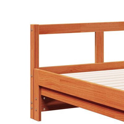 vidaXL Sofá cama sin colchón madera maciza pino marrón cera 80x200 cm