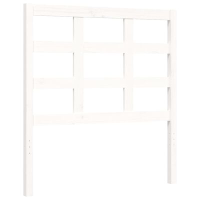 vidaXL Estructura de cama con cabecero madera maciza blanco 90x200 cm