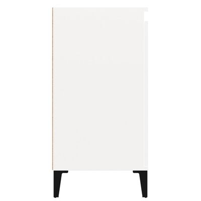 vidaXL Mesita de noche madera contrachapada blanco brillo 40x35x70 cm