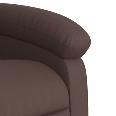 vidaXL Sillón de masaje elevable eléctrico cuero sintético marrón