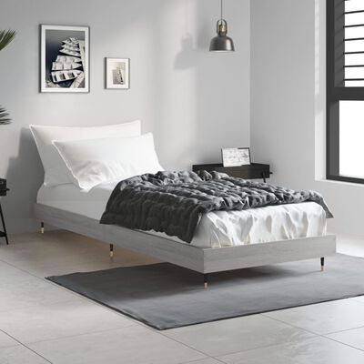 vidaXL Estructura de cama madera de ingeniería gris Sonoma 75x190 cm