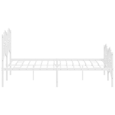 vidaXL Estructura cama sin colchón con estribo metal blanco 135x190 cm