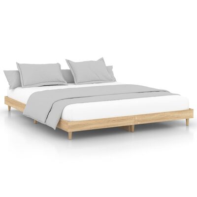 vidaXL Estructura de cama madera de ingeniería roble Sonoma 180x200 cm