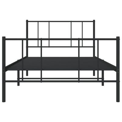 vidaXL Estructura cama sin colchón con estribo metal negro 90x190 cm