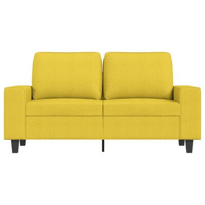 vidaXL Sofá de 2 plazas de tela amarillo claro 120 cm