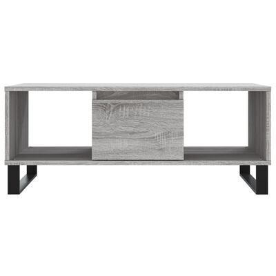 vidaXL Mesa de centro madera contrachapada gris Sonoma 90x50x36,5 cm