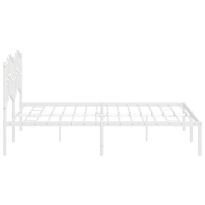 vidaXL Estructura cama sin colchón con cabecero metal blanco 183x213cm