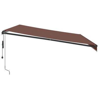 vidaXL Toldo retráctil automático con luces LED marrón 500x300 cm