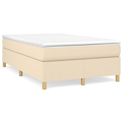 vidaXL Cama box spring con colchón tela color crema 120x200 cm