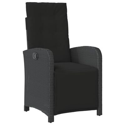 vidaXL Set de muebles jardín 5 pzas con cojines ratán sintético negro