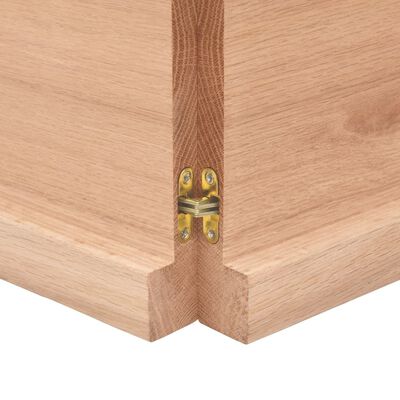 vidaXL Encimera baño madera maciza tratada marrón claro 180x30x(2-4)cm