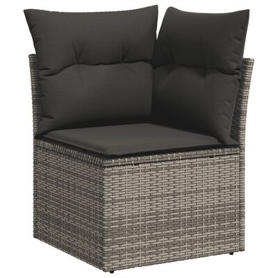 vidaXL Set de muebles de jardín 6 pzas y cojines ratán sintético gris