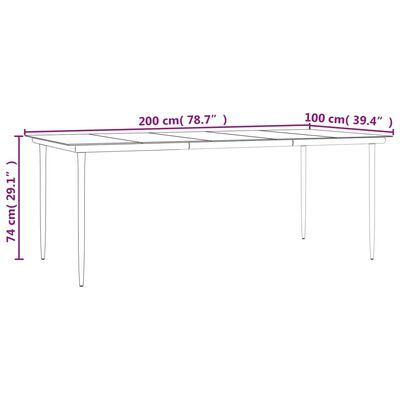 vidaXL Juego de comedor para jardín 7 piezas acero y textilene negro