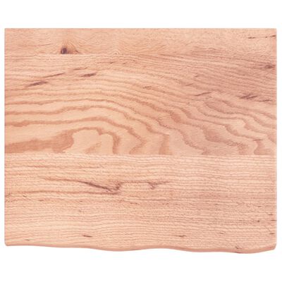 vidaXL Tablero mesa madera roble tratada marrón claro 60x50x(2-4) cm