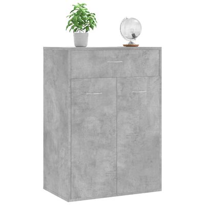 vidaXL Mueble zapatero de contrachapada gris hormigón 60x35x84 cm