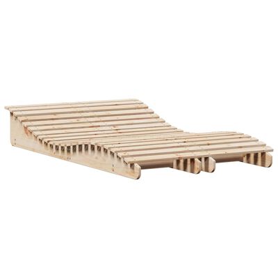 vidaXL Tumbonas de madera maciza de pino 2 unidades 205x60x31,5 cm