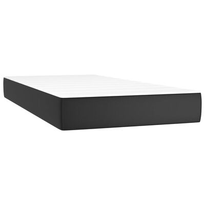 vidaXL Cama box spring colchón y LED cuero sintético negro 100x200 cm