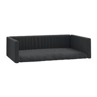 vidaXL Cama de maletero para perros aspecto de lino negro 70x45 cm