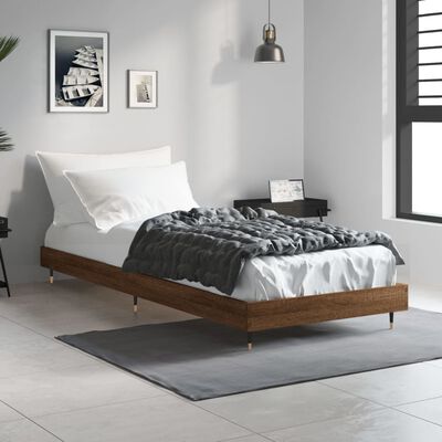 vidaXL Estructura de cama sin colchón madera marrón roble 75x190 cm