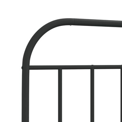 vidaXL Estructura de cama con cabecero y estribo metal negro 75x190 cm