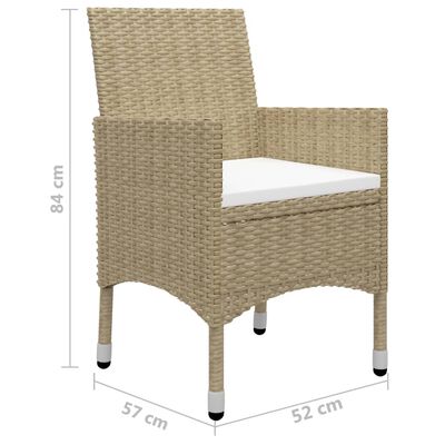 vidaXL Juego de comedor de jardín de 5 piezas beige