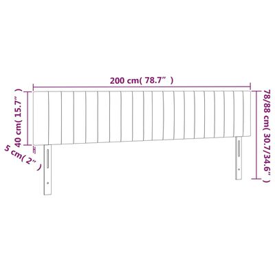 vidaXL Cabecero con LED de tela gris oscuro 200x5x78/88 cm