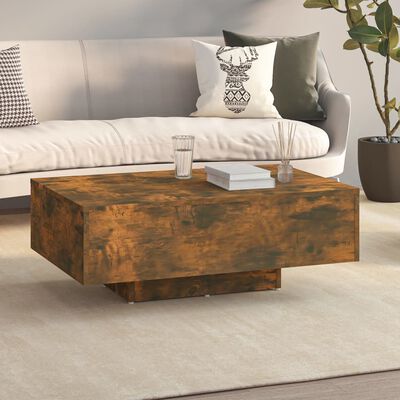 vidaXL Mesa de centro madera contrachapada roble ahumado 85x55x31 cm